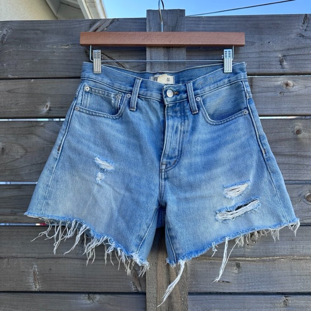 Madewell Relaxed Mid Length Denim Jean Shorts Mid Wash - 23